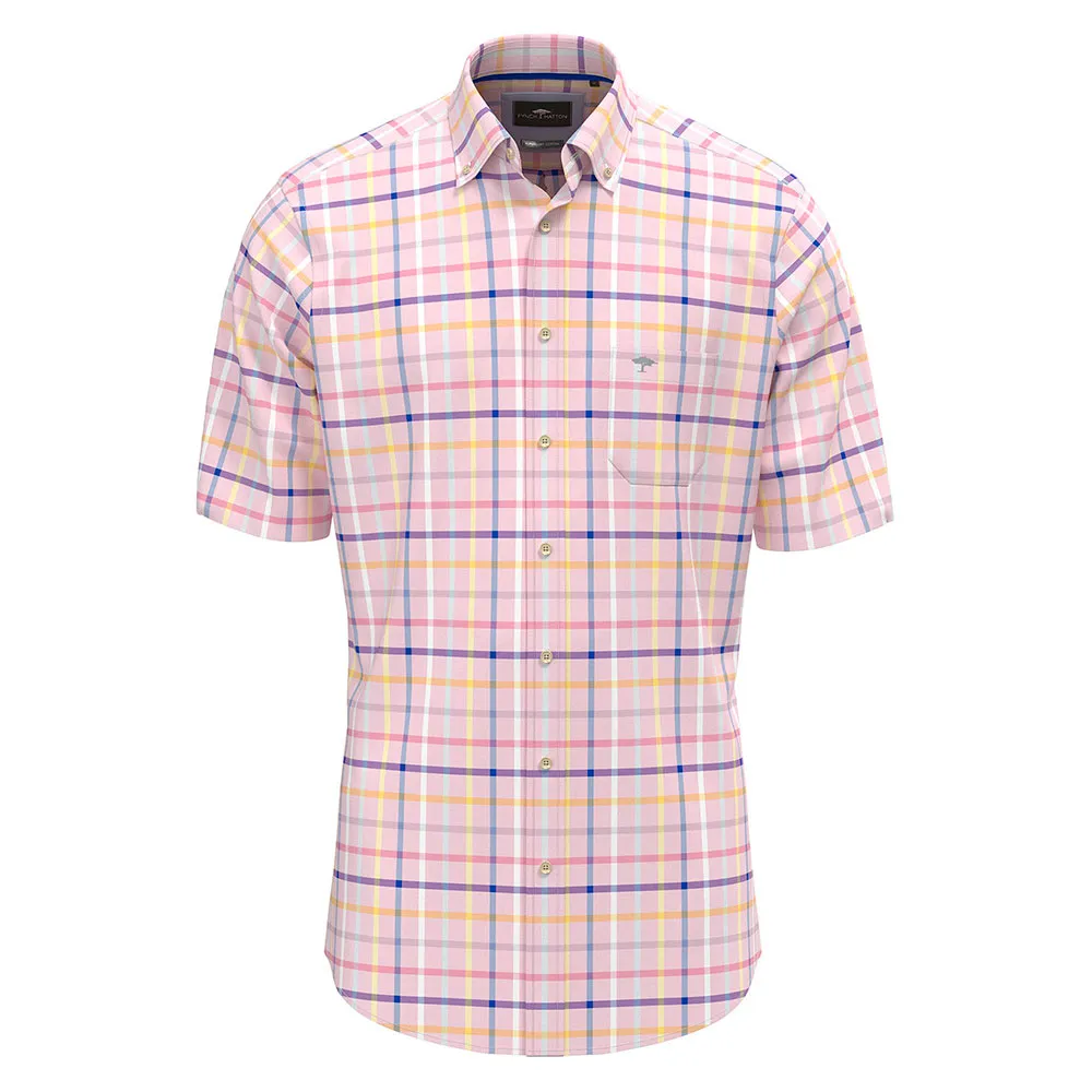 

Рубашка с коротким рукавом Fynch Hatton Summer Oxford Check, розовый