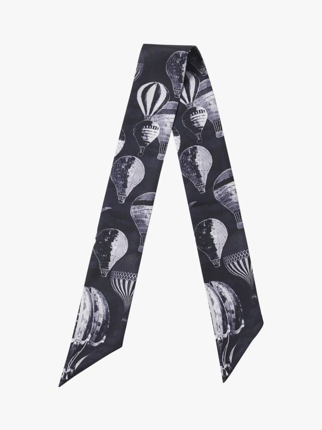 

Шелковый шарф-шарф в стиле хот-эйр-баллун Aspinal of London, Black/White