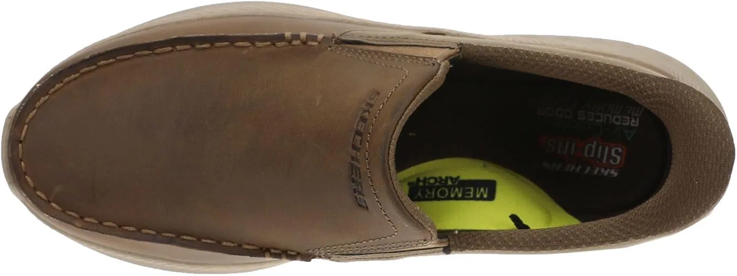 Мужские лоферы Skechers USA Pollard-Osgood Moc Toe, бежевый — фото 2