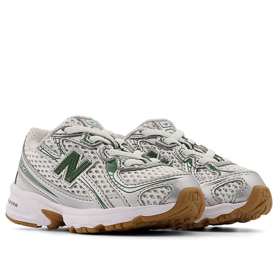 (TD) New Balance 740 Bungee Lace 'Silver Metallic Dark Alpine Green' — фото 3