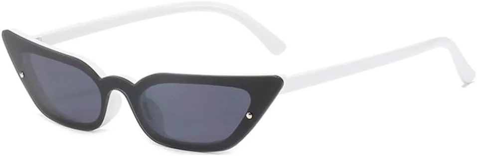 

Модные солнцезащитные очки «кошачий глаз» для женщин, цельные солнцезащитные очки в винтажном панк-стиле, защита от ультрафиолета UV400 LJTJTAV, Whihe-black