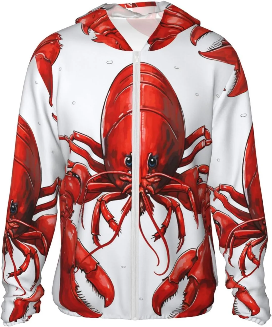 

Толстовка с защитой от солнца Red Lobster Print, UPF 50+, с длинным рукавом и молнией GFLFMXZW