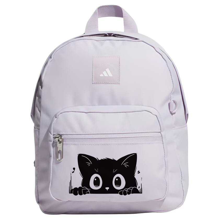 

Adidas Миниатюрный рюкзак с принтом для женщин светло-фиолетовый, Cute Black Cat