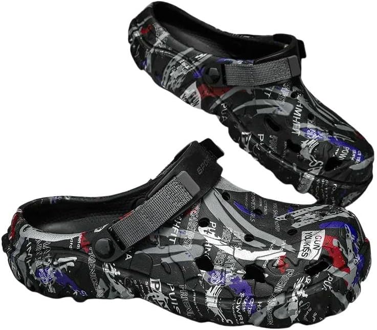 

Тапочки DMMWCX большого размера 47 Мужские сандалии, клоги, обувь для отдыха на улице и в саду, водные тапочки, мягкие тапочки, черный