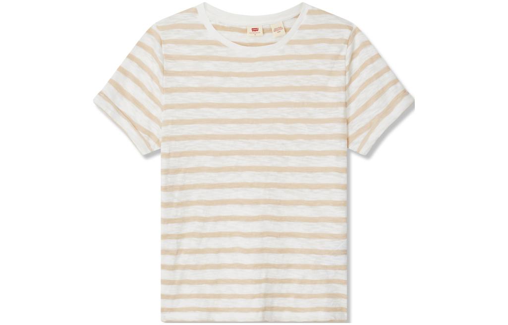 

Levis Футболка Levi's Regular, женская, коричневая, в белую полоску