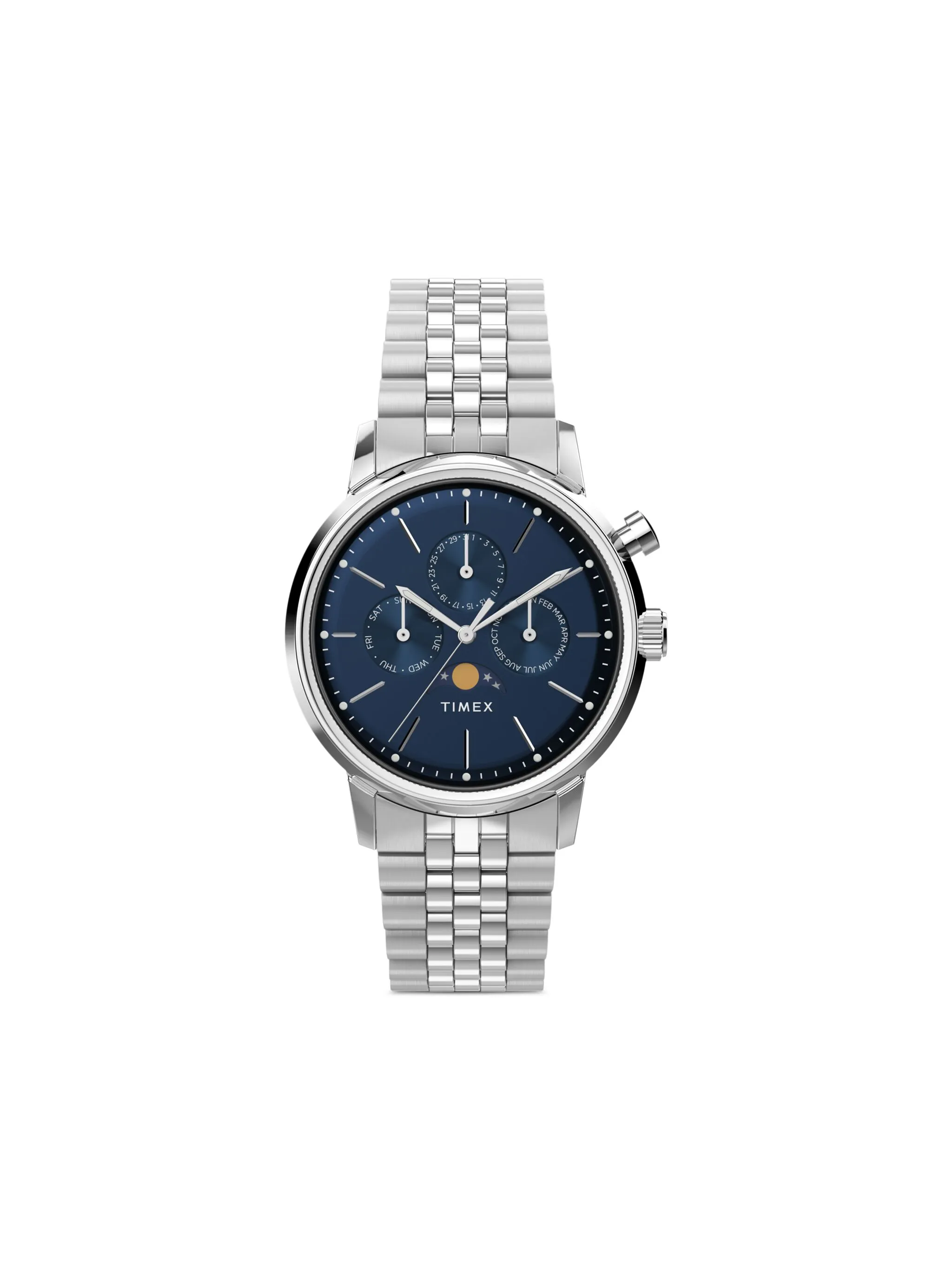 

Наручные часы Marlin Moon Phase 40 мм Timex, синий