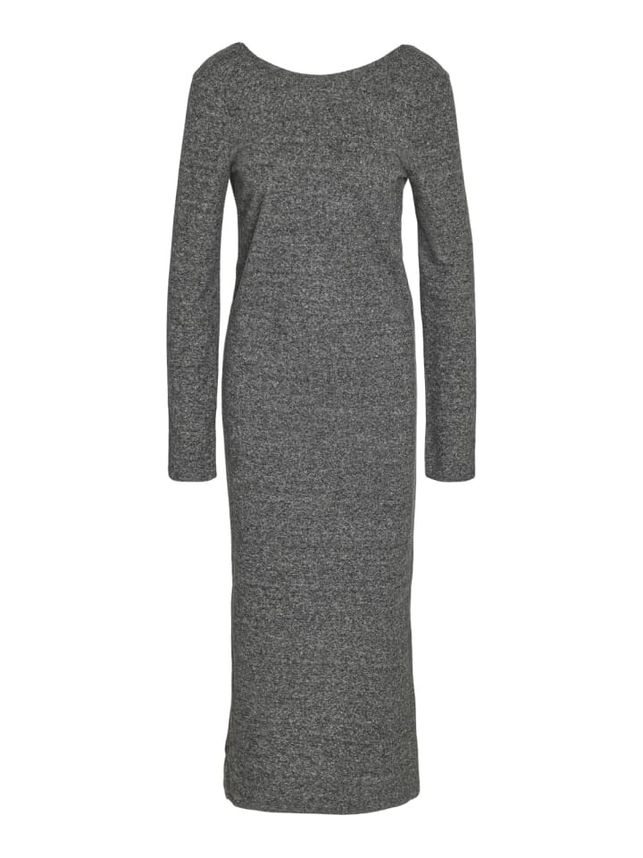 

Платье до колена Noisy may Damen Kleid Lang Rundhals Langarm Regular Fit, темно-серый