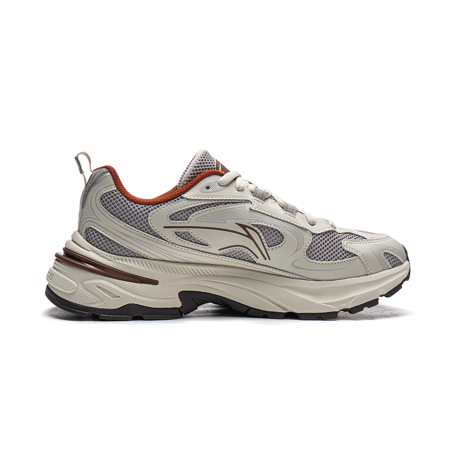 Li Ning Cushioning Slip Resistant Abrasion Resistant Breathable Support Lightweight Low top Casual Shoes Men's Li-Ning, smoke серый/gravel белый серый — фото 3
