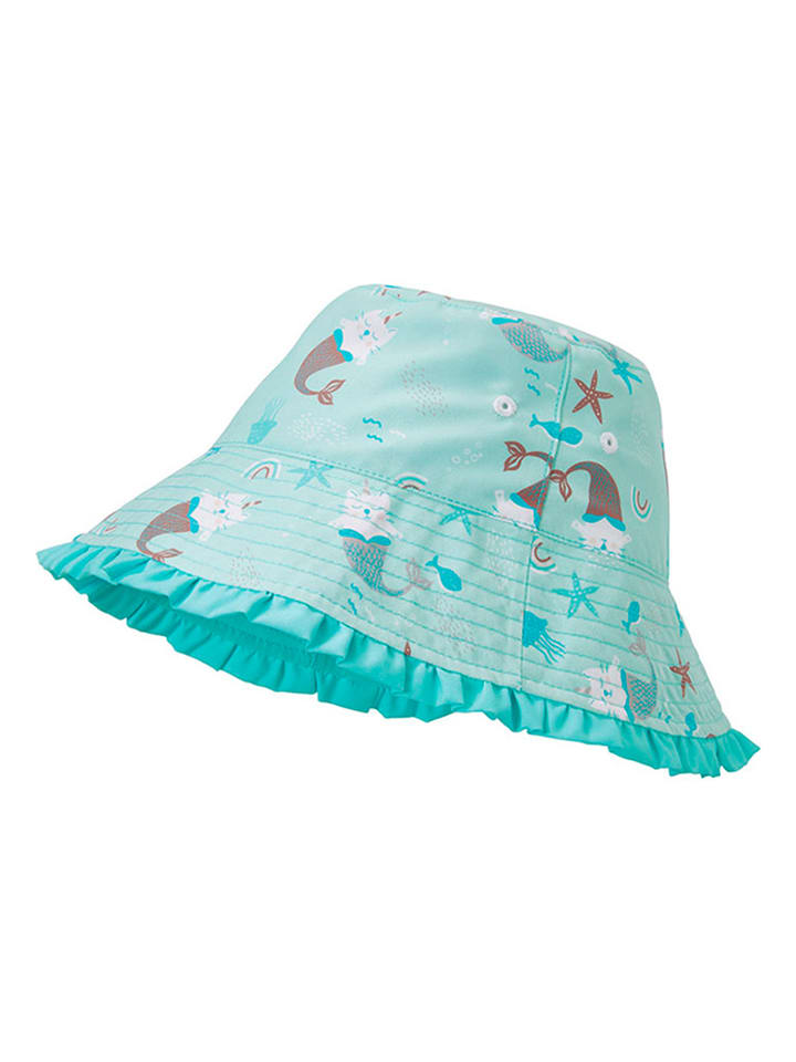 

Playshoes Двусторонняя солнцезащитная шляпа "Единорог-обезьянка" бирюзового цвета