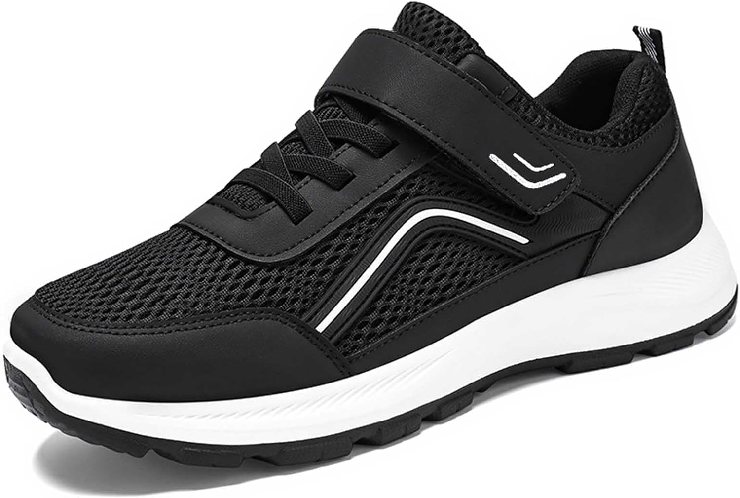 

Мужские дышащие кроссовки, легкие прогулочные туфли для повседневного спорта и активного отдыха с противоскользящей прочной подошвой Generic, черный