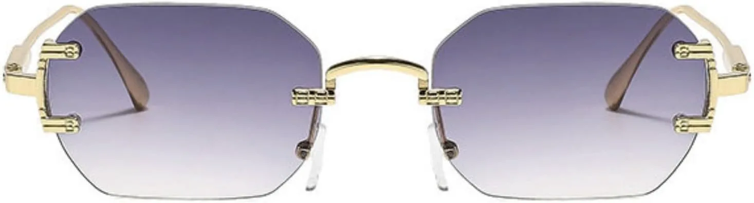 

Солнцезащитные очки Helena в винтажном стиле, квадратные, без оправы, женские, роскошные, дизайнерские, популярные, небольшие, с многоугольным градиентом, C6