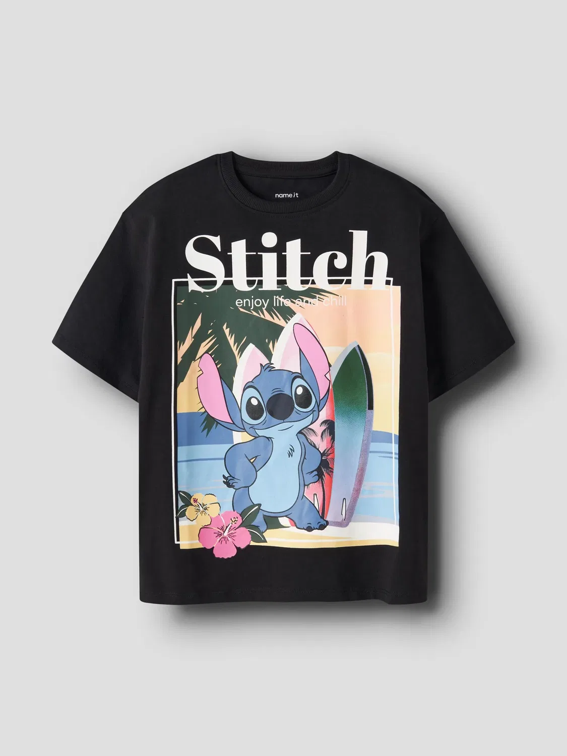 Футболка с принтом Stitch Name it, черный — фото 3