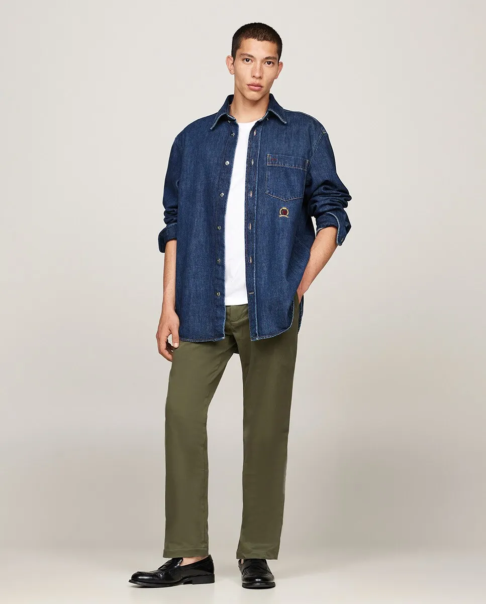 

Мужские брюки чинос Denton с атласной отделкой Tommy Hilfiger, цвет Verde Cadete