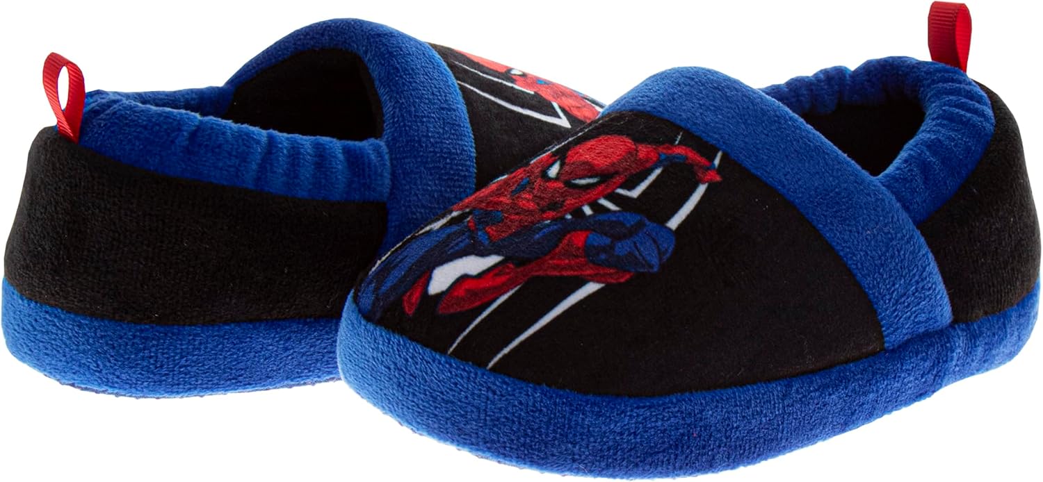 Домашние тапочки Marvel Spiderman для мальчиков - уютные плюшевые домашние тапочки в стиле Человека-паука (размеры: 5-10 для малышей / 11-12 для детей младшего возраста), синий — фото 4