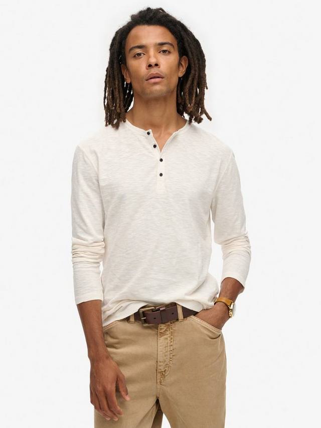 

Длинная футболка Grandad с длинными рукавами Superdry, White Sand