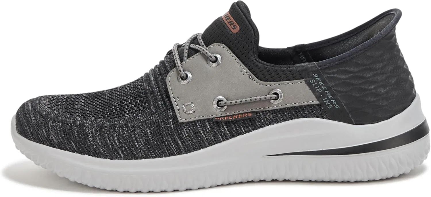 Кроссовки мужские Skechers Delson 3.0 Roth, черный/серый — фото 2