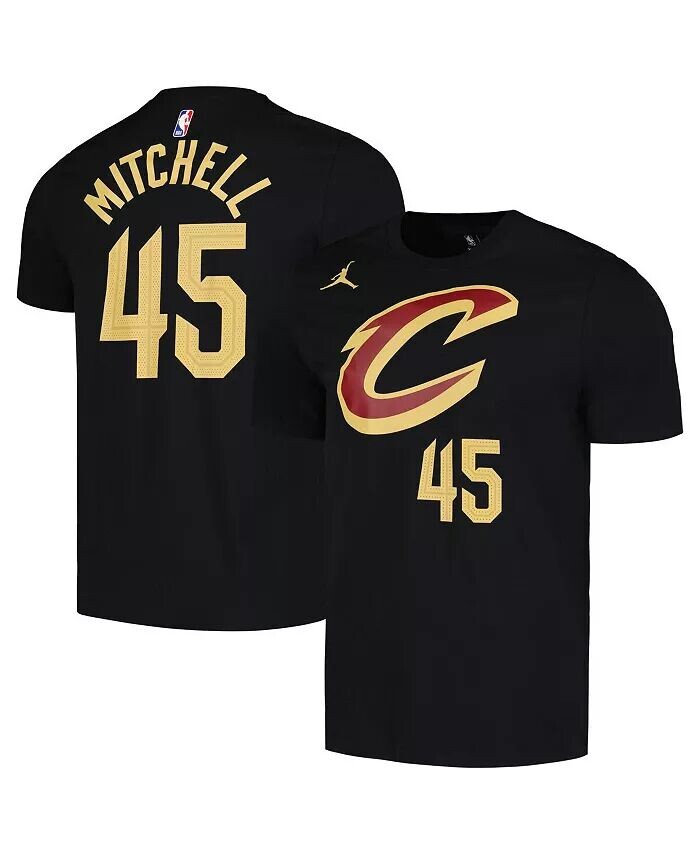

Мужская черная футболка Donovan Mitchell Cleveland Cavaliers 2022/23 Statement Edition с именем и номером Jordan, черный