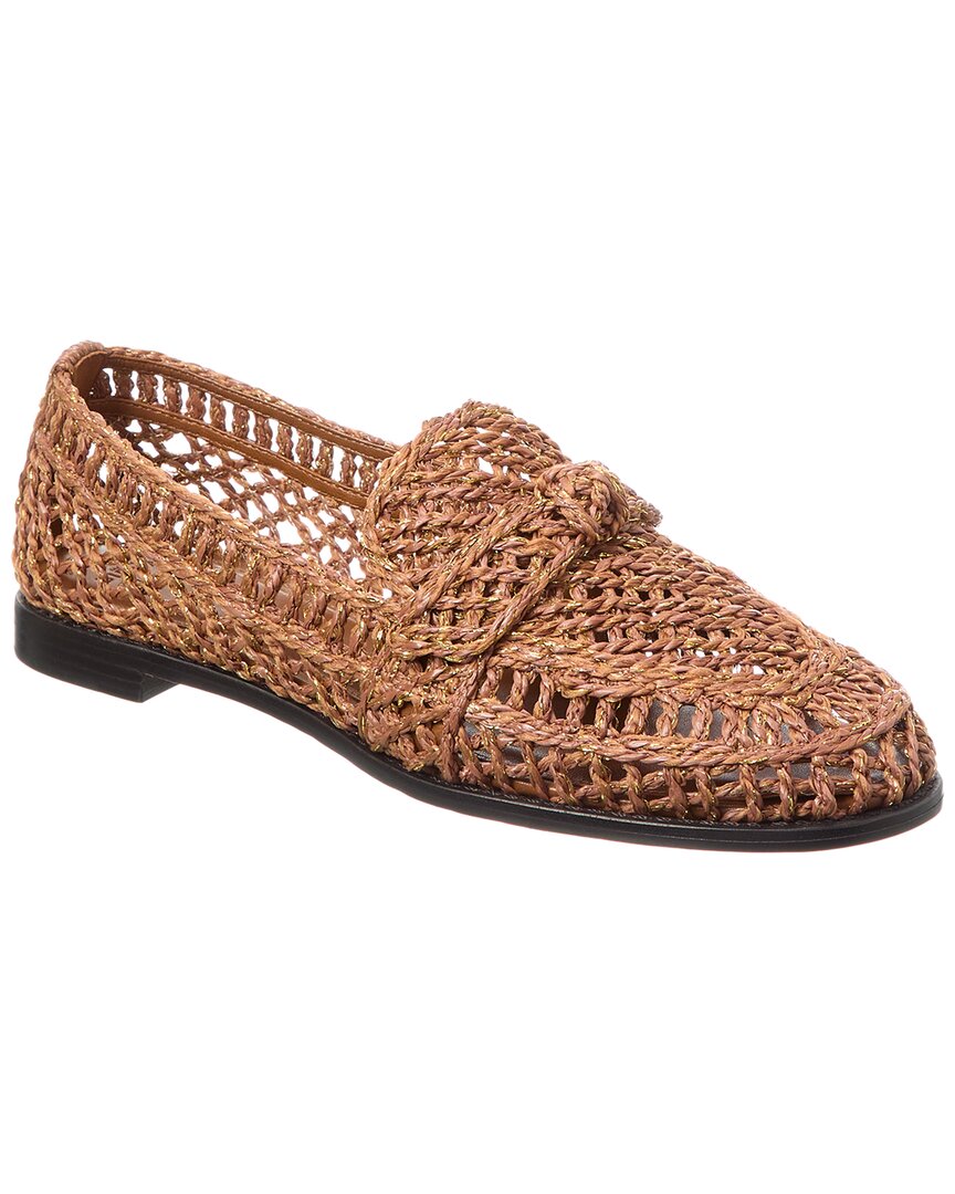 Alexandre Birman Raffia Penny Loafer, коричневый