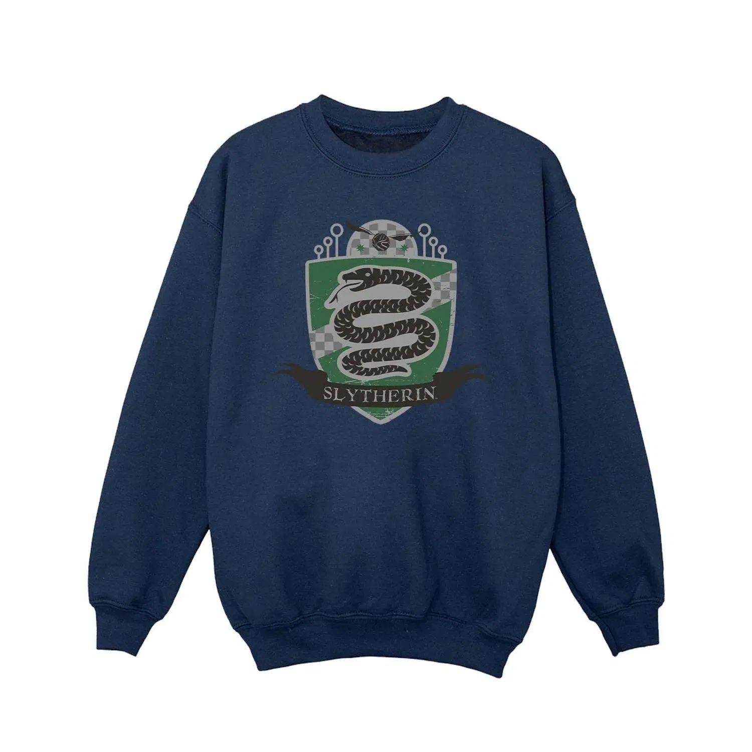 Свитшот с принтом Slytherin Harry Potter, темно-синий — фото 2