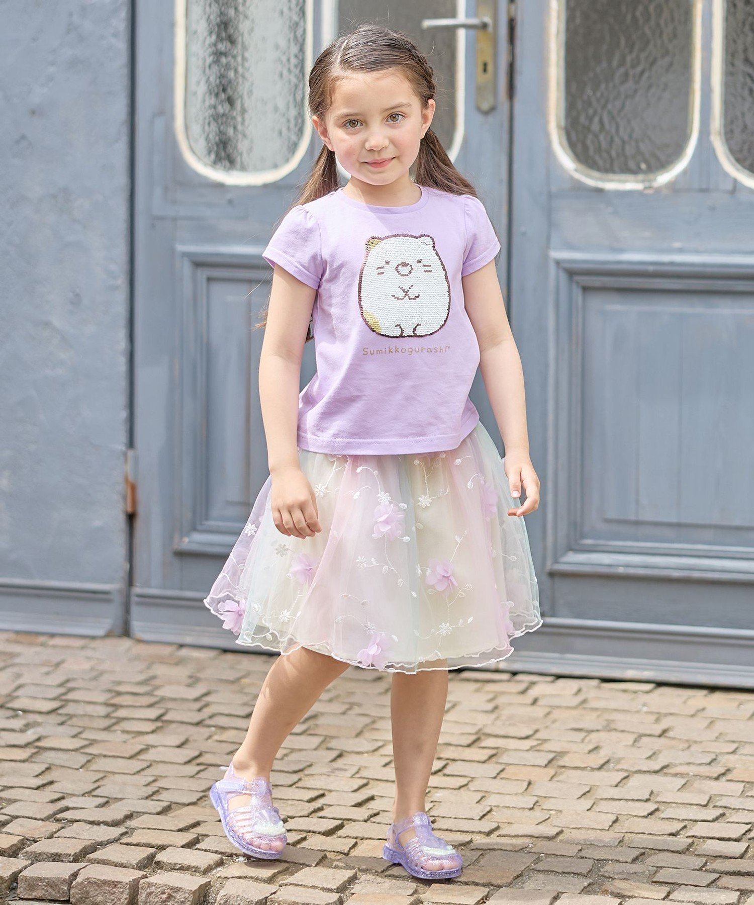 Футболка с чудесными пайетками ANY KIDS, Lavender (Cat/Polar Bear) [082]