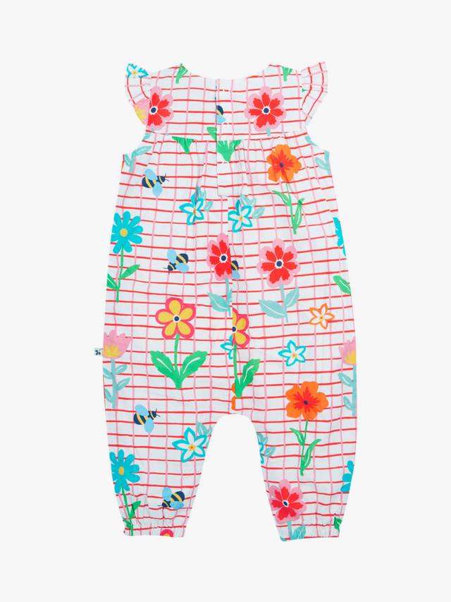 Детский хлопчатобумажный комбинезон lula organc в цветочек Frugi, цвет Paint A Floral — фото 3