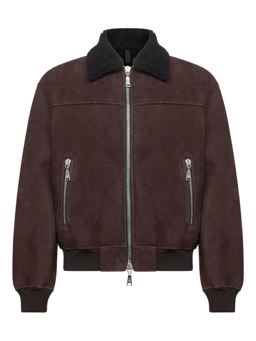 

Бомбер с воротником из овчины Tagliatore, коричневый