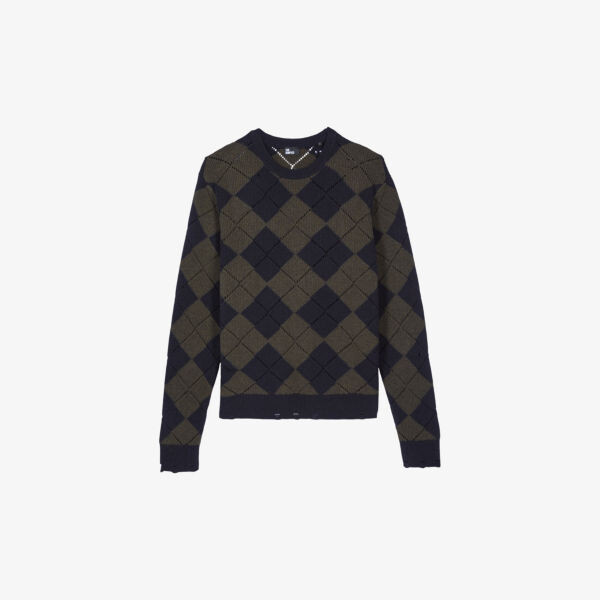 

Шерстяной джемпер с круглым вырезом и длинными рукавами The Kooples, зеленый