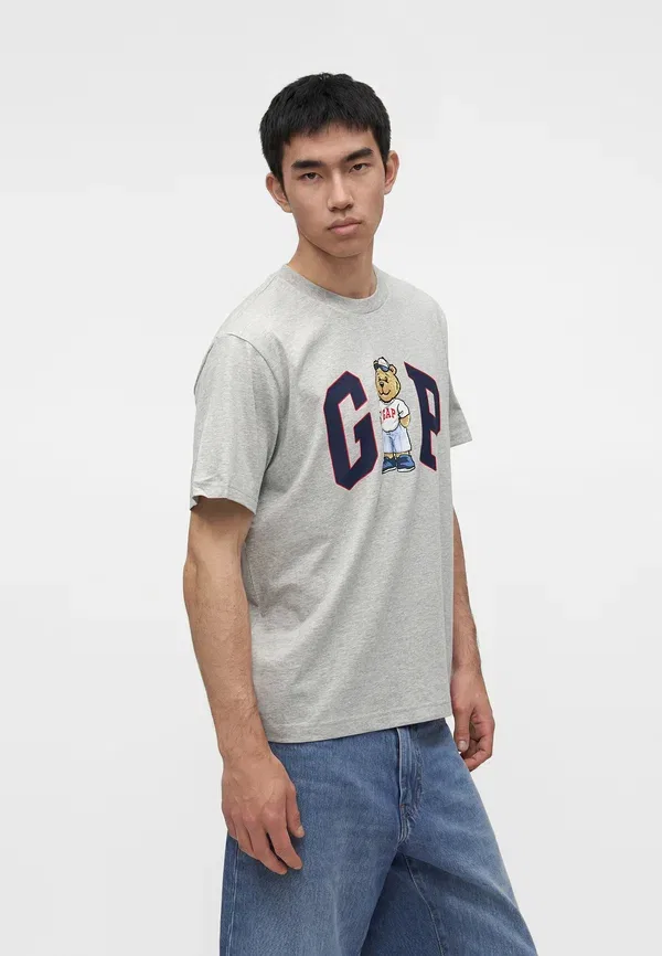 Футболка с принтом Brannan logo tee Gap, серый — фото 4