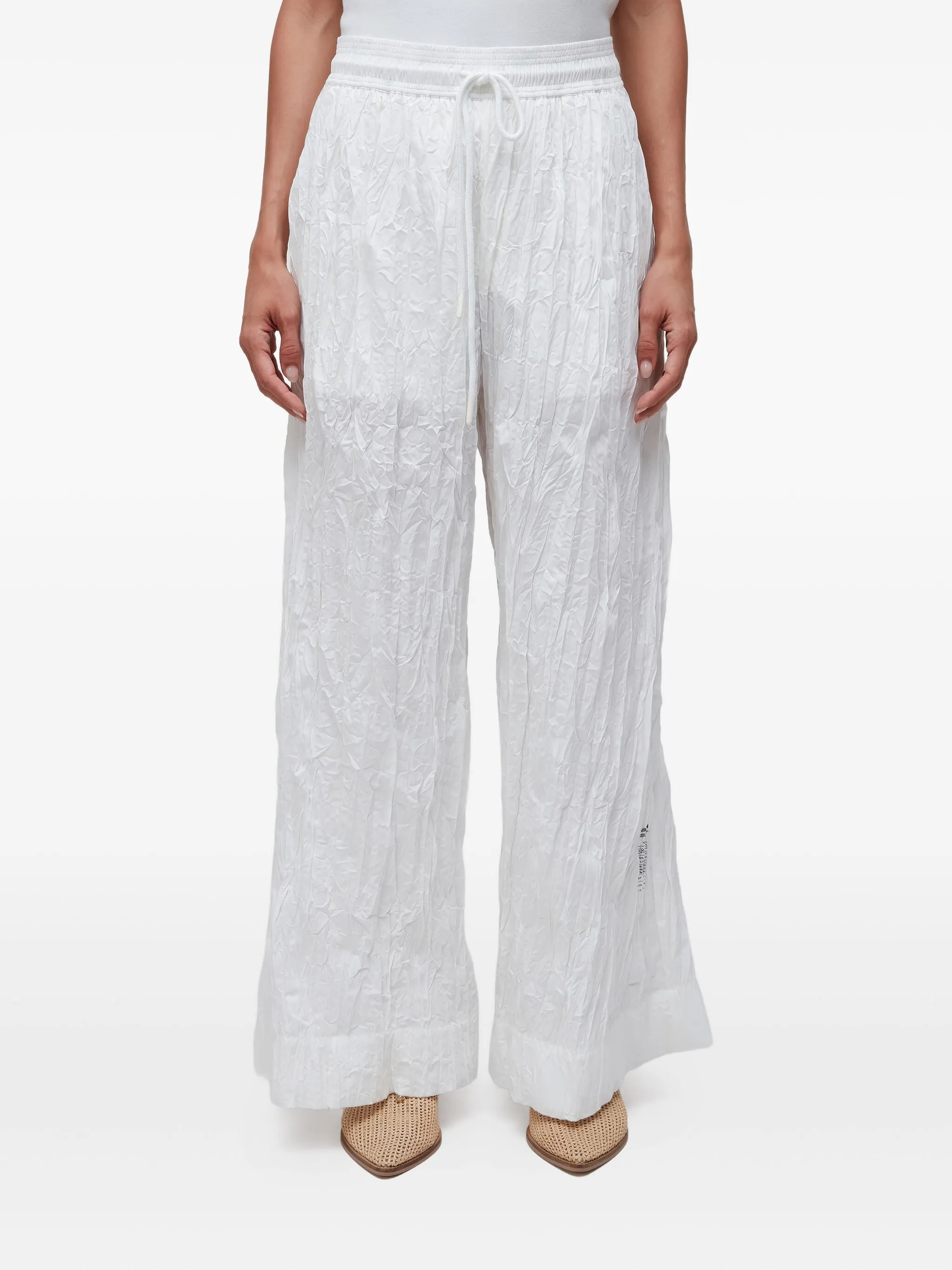 

Прямые брюки с жатым эффектом Osklen, белый