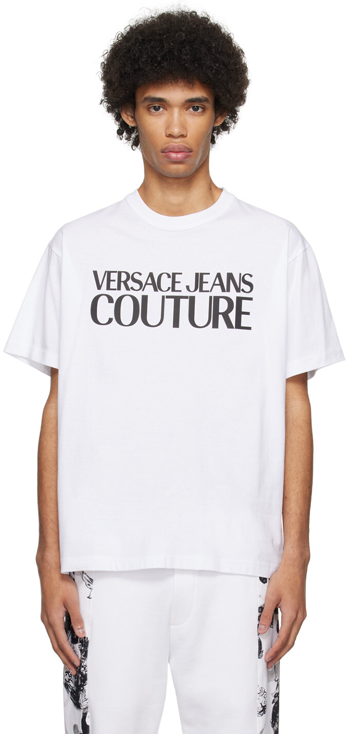 

Белая футболка с принтом Versace Jeans Couture, цвет White