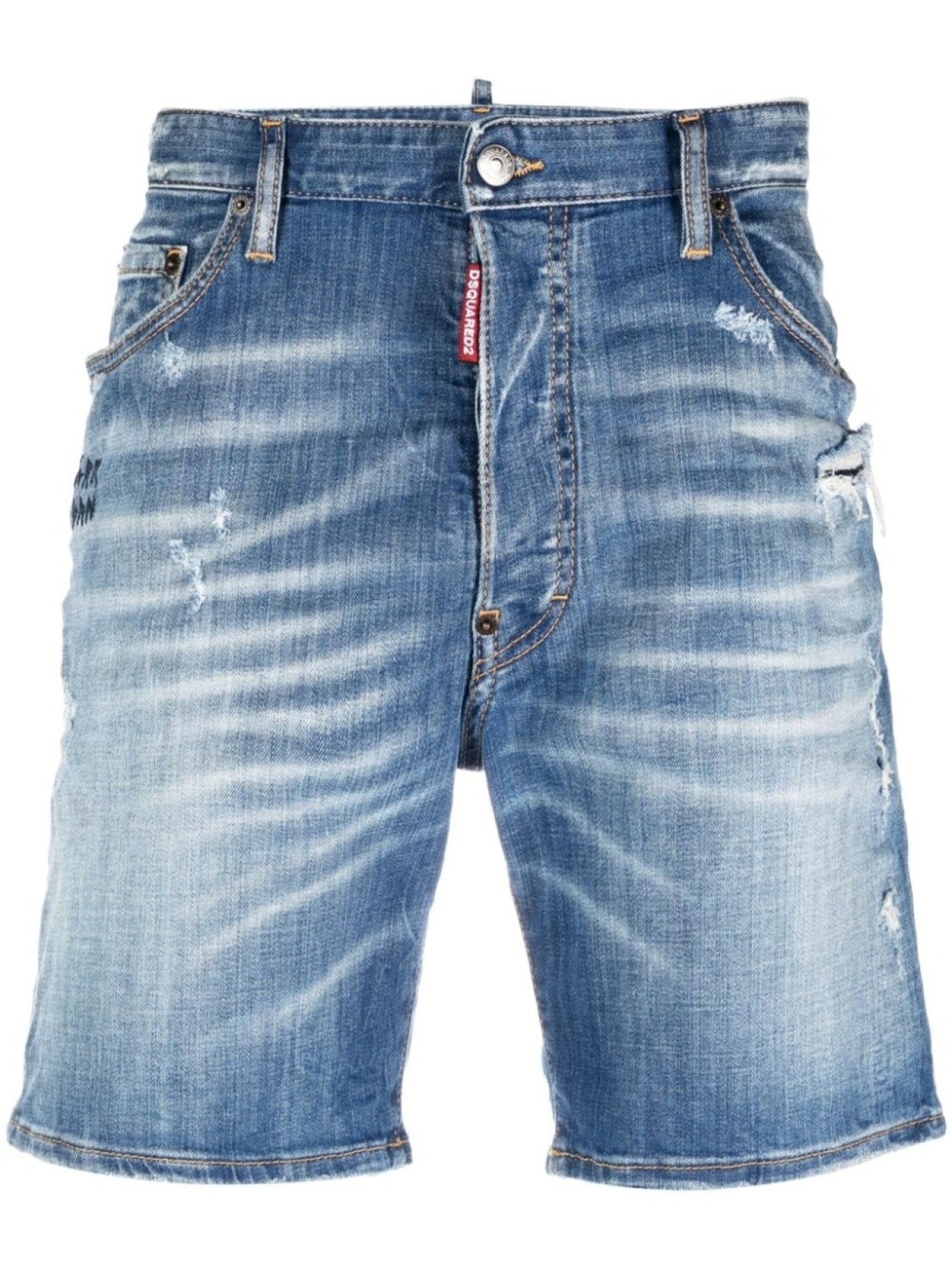 

Dsquared2 джинсовые шорты с эффектом потертости, синий