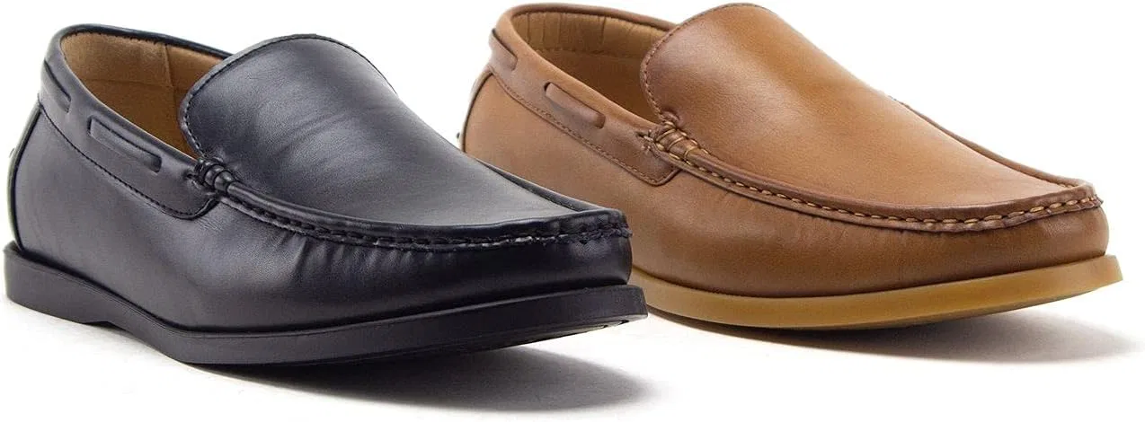 Мокасины мужские Classic Slip On Moccasin Style Dress Loafers Boat Shoes, Tan Jazamé — фото 4