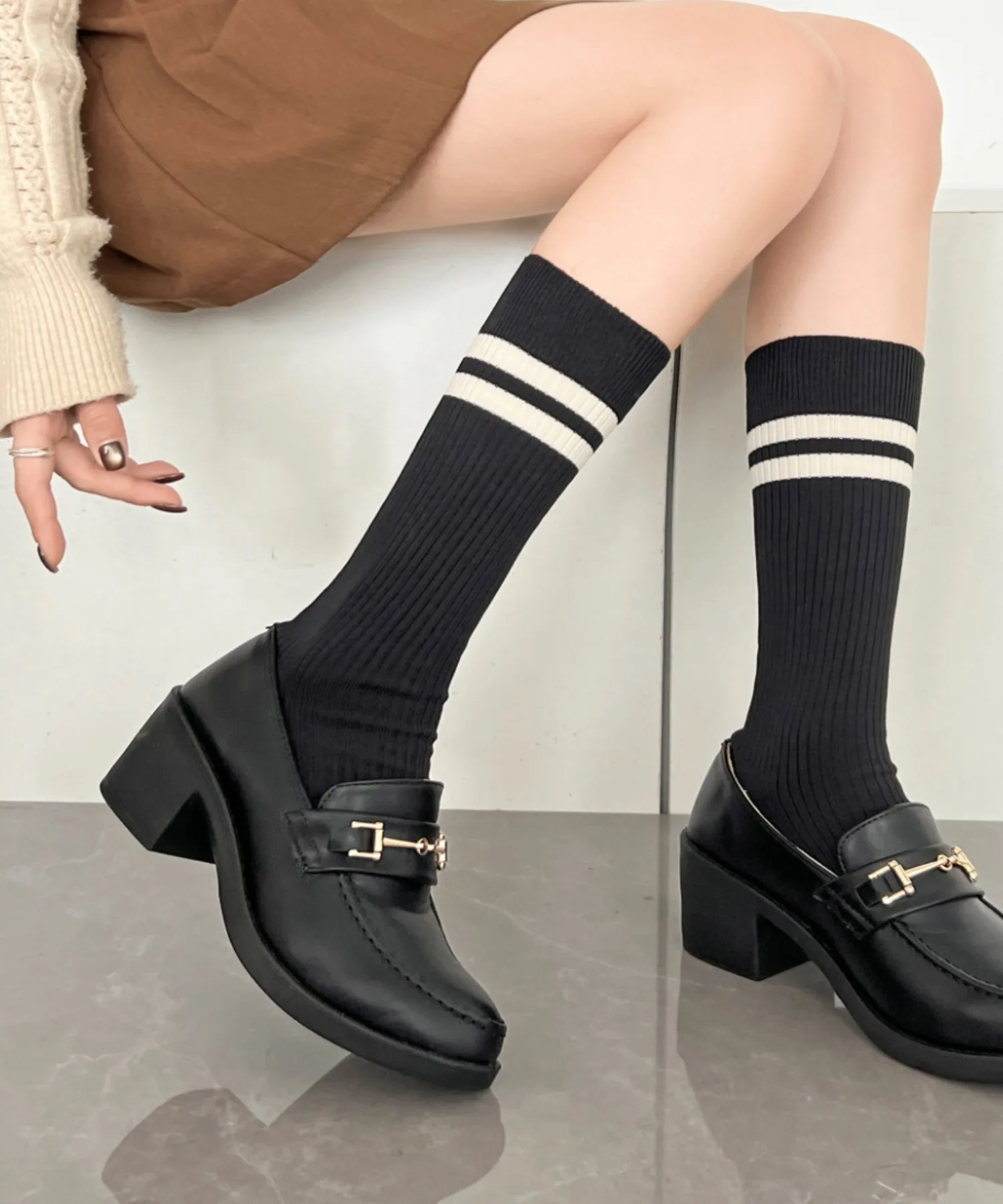 Женские лоферы на толстой подошве Shoes in Closet 7525 чёрные — фото 3