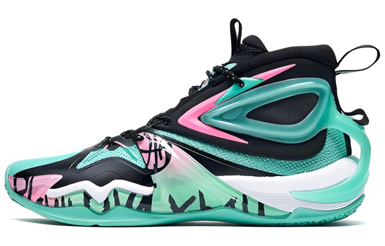 

XTEP Баскетбольные кроссовки Battle 1.0 с амортизацией, противоскользящей и износостойкой подошвой, мид-топ, мужские, сине-зелено-черные