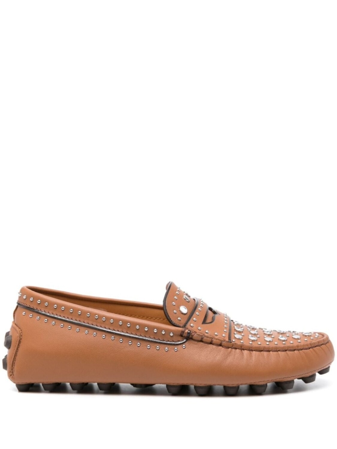 

Tod's лоферы с заклепками, коричневый