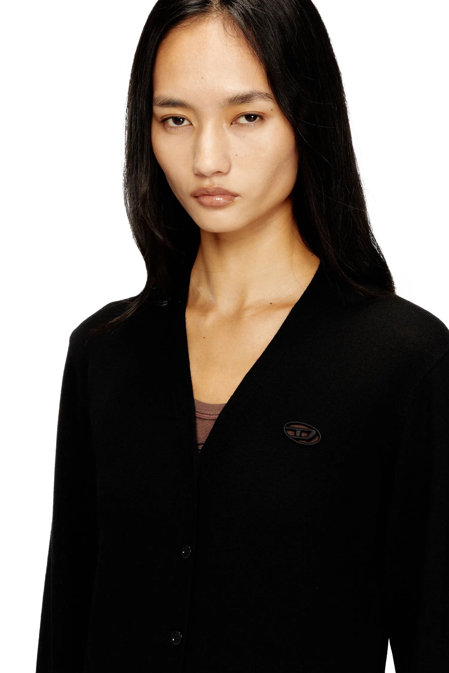 Женский длинный кардиган M-ALINESA-CARDIGAN Diesel, black — фото 2