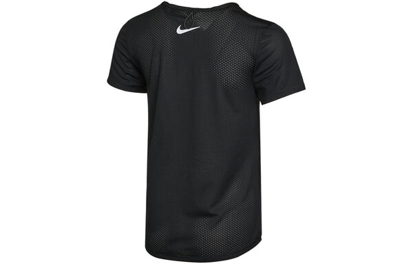 Футболка (WMNS) Nike Dri-FIT Reflective Logo Printing Quick Dry Breathable Sports Short Sleeve Black T-Shirt, черный — фото 2