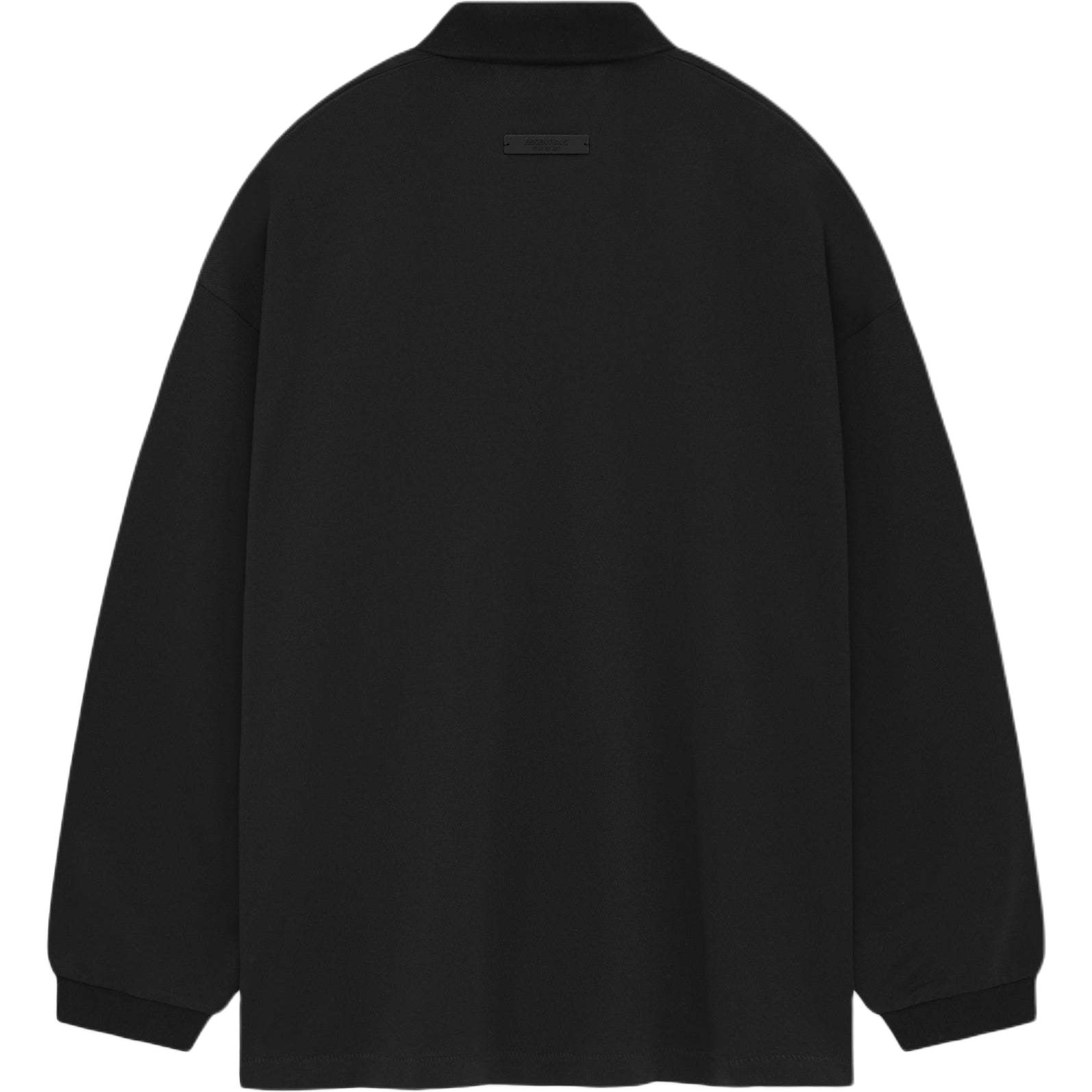 Пике Длинный Рукав Поло Fear Of God Essentials, Обсидиановый Черный/Черный — фото 3