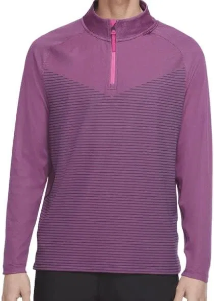 Мужская футболка для гольфа Nike Dri-FIT ADV Vapor с застежкой-молнией до четверти длины, черная/темно-серая