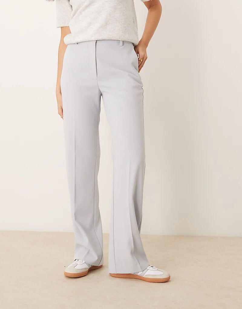 

Брюки прямого кроя с высокой талией синего цвета ASOS DESIGN