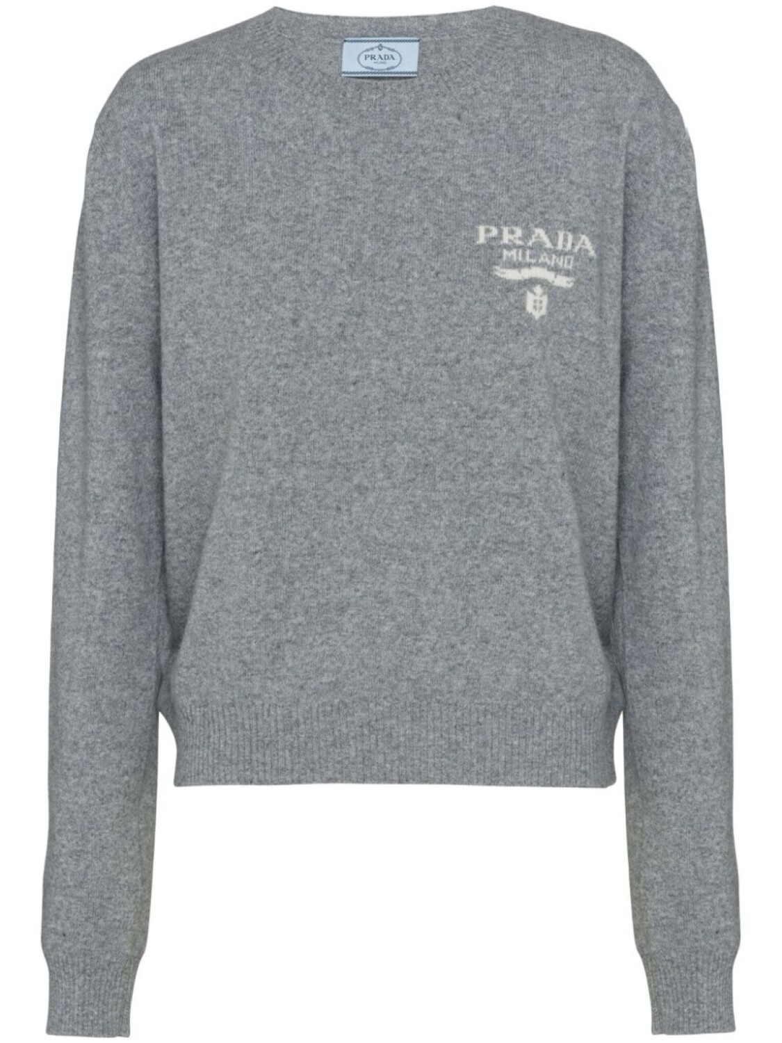 

Prada кашемировый свитер вязки интарсия, серый