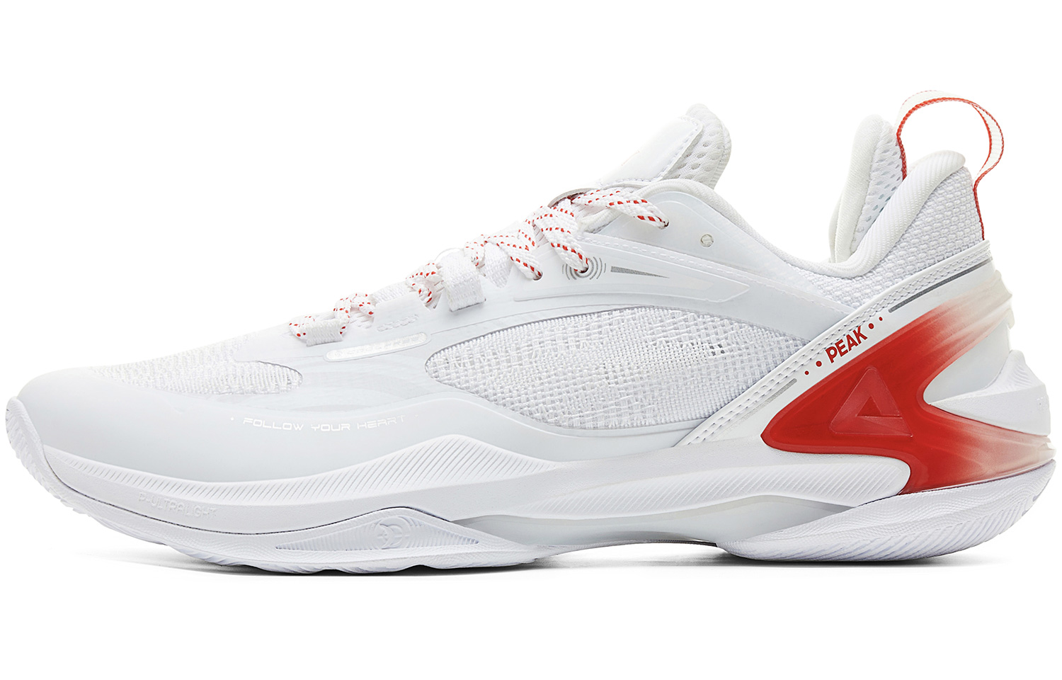 

Кроссовки баскетбольные PEAK Agile 2.0 мужские низкие большие белые с красным