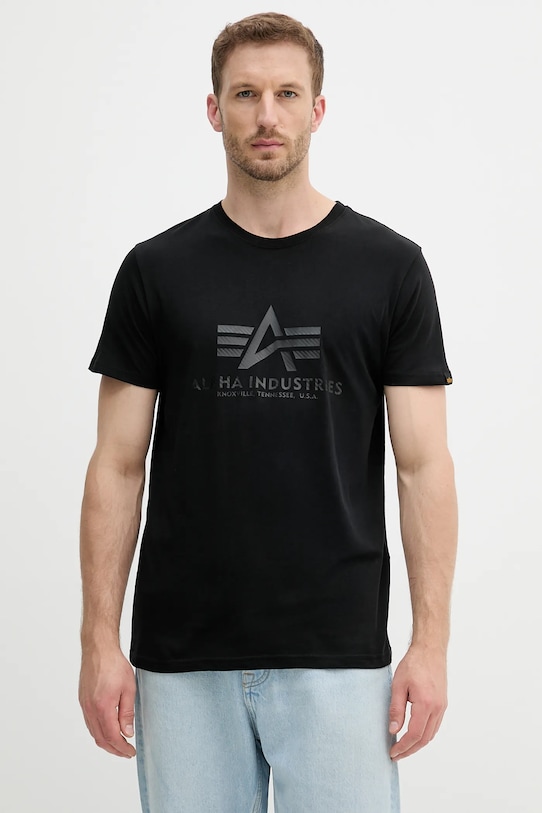 

Хлопковая футболка Alpha Industries, черный