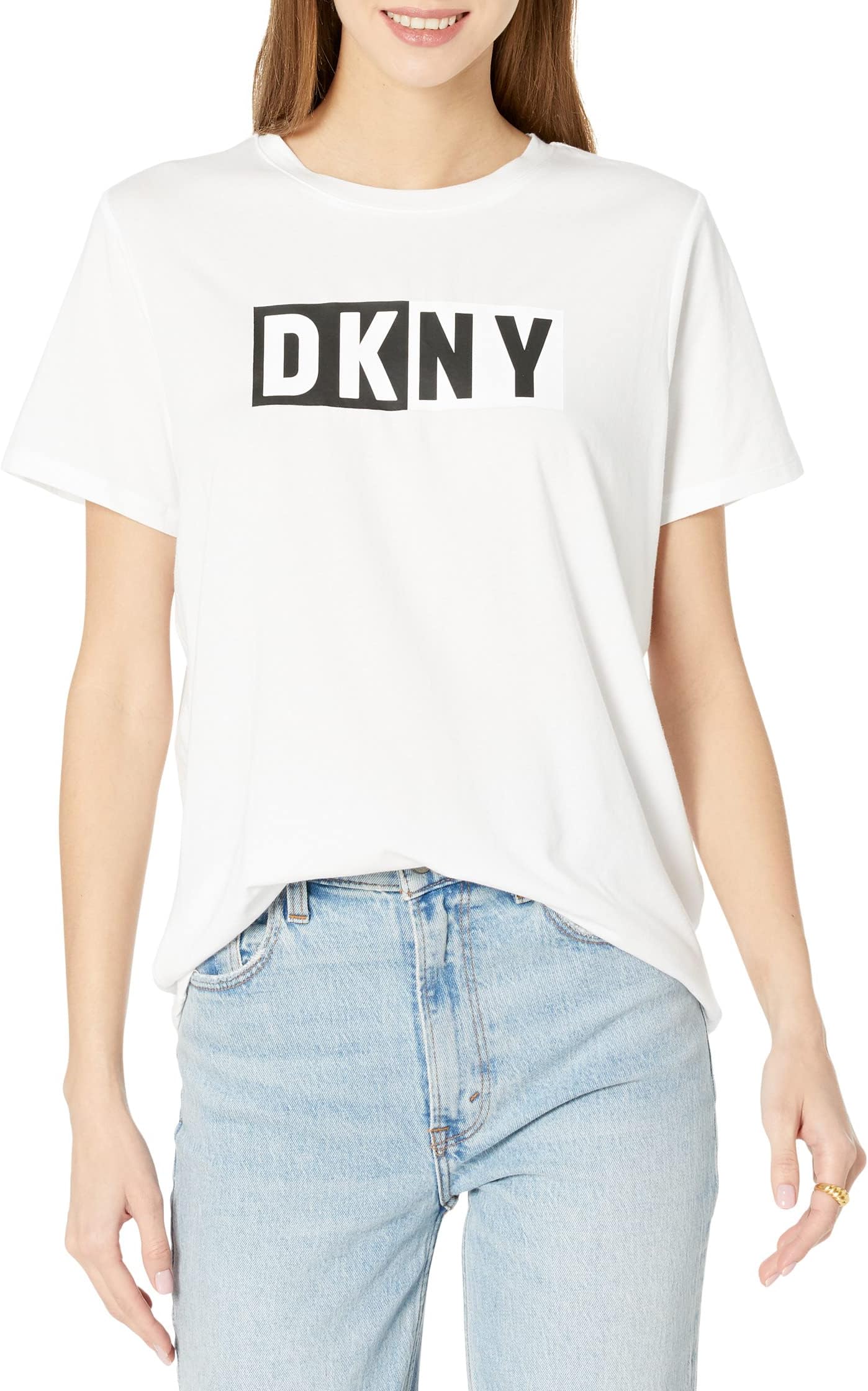 

Футболка DKNY Two-Tone Logo Short Sleeve Tee, белый