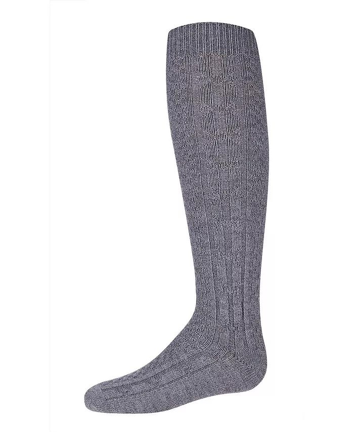 

Детские высокие махровые носки до колена из хлопковой смеси Chunky Cable Knit MeMoi, серый