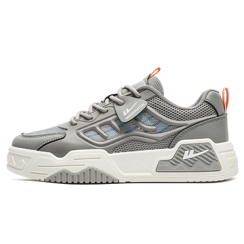 

Устойчивые к истиранию дышащие низкие скейтерские кроссовки Warrior мужские серые