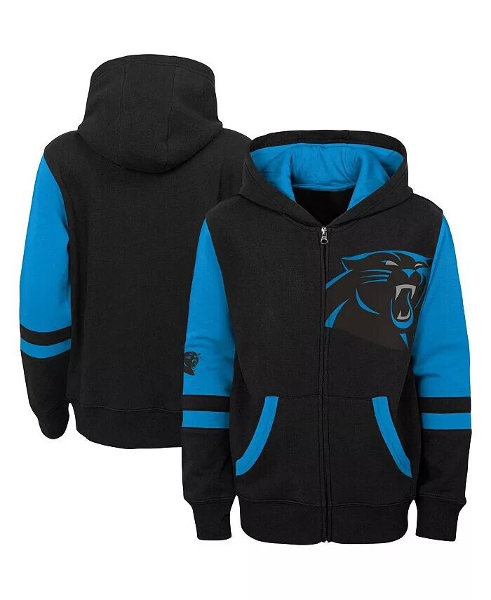 

Толстовка с молнией во всю длину и цветными блоками Big Boys Black Carolina Panthers Outerstuff, черный