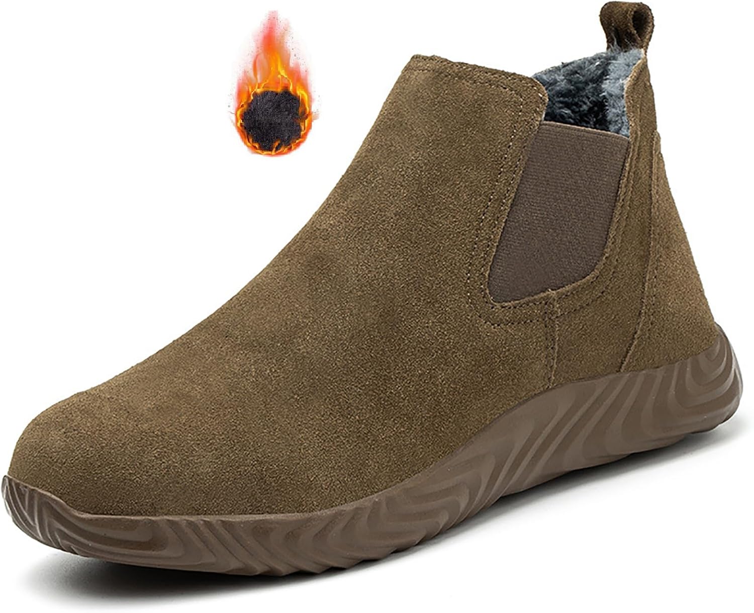 

Мужские замшевые ботинки-чукка на платформе, повседневные, удобные, с круглым носком, противоскользящие, с мягкой подошвой, короткие ботинки, легкие, для работы и прогулок Loveheynew, хаки