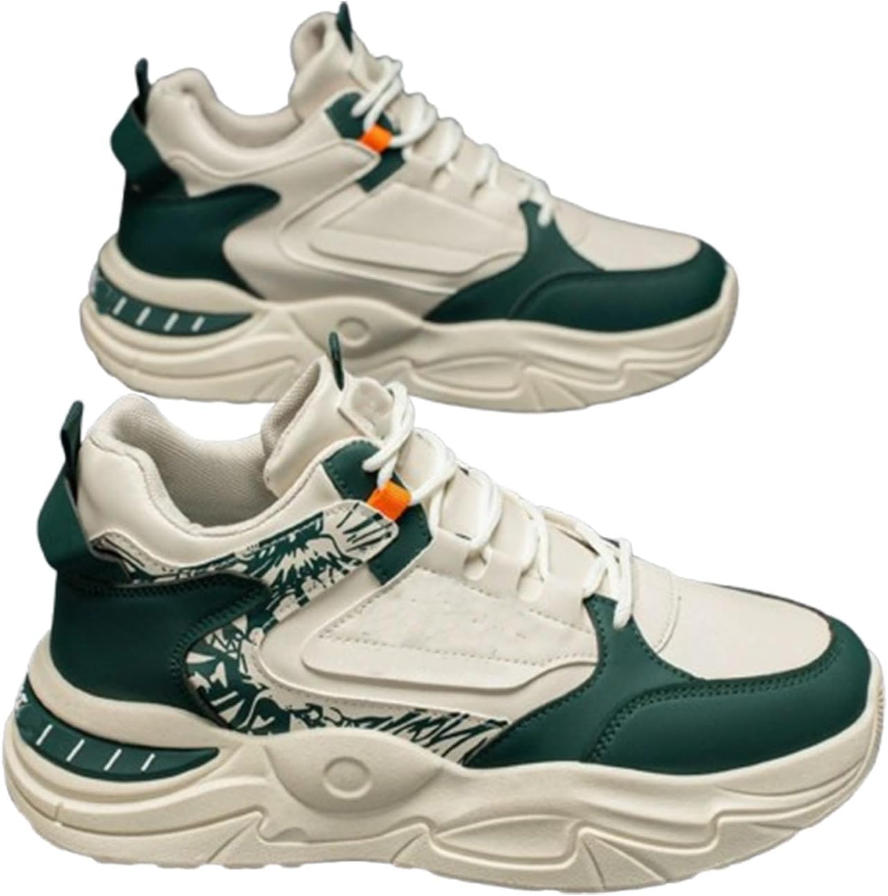 

Мужские кроссовки с толстой подошвой для бега с дышащей конструкцией для тренировок в зале, спортивные кроссовки с улучшенной амортизацией и поддержкой Generic, зеленый