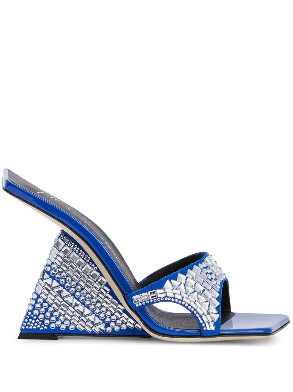 Босоножки Shine 105 на танкетке Giuseppe Zanotti, синий